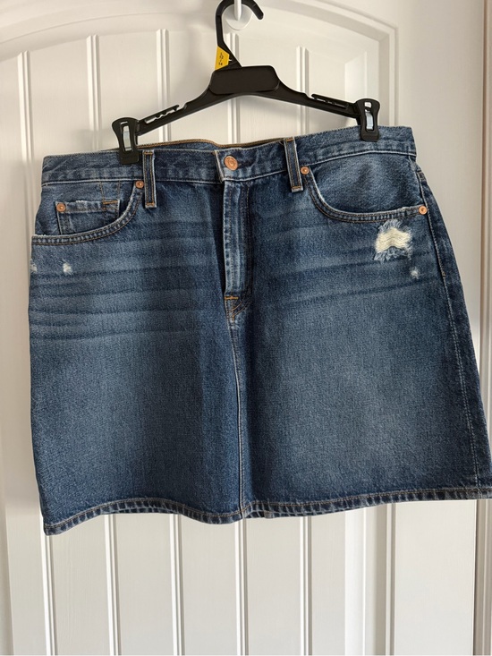 7 For All Mankind Dresses & Skirts - NWOT 7 For All Mankind Distressed Dark Blue Denim Mini Skirt